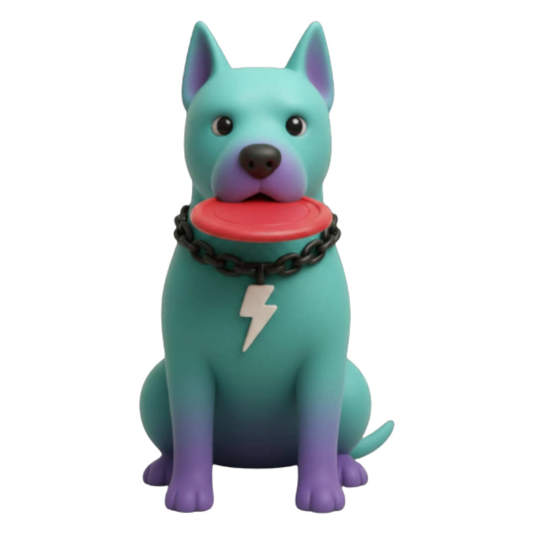 Bolt sitting proudly with frisbee